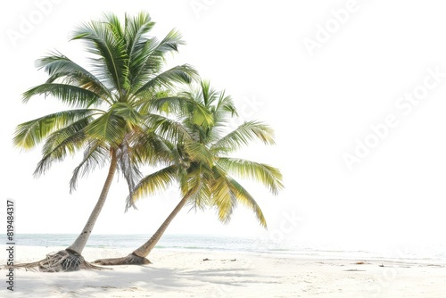 Realistic photograph of a complete Beaches solid stark white background  focused lighting