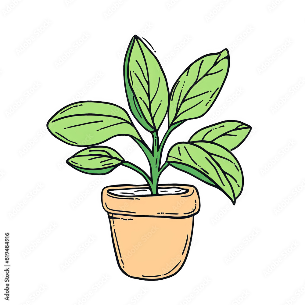 PNG, Potted plant Cartoon illustration, icon design, Transparent, White background PNG, Potted plant Cartoon illustration, icon design, Transparent, White background