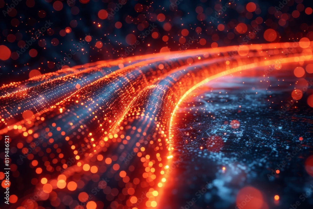 Intricate Web of Fiber Optic Cables Transmitting Data Signals Intricate Web of Fiber Optic Cables Transmitting Data Signals