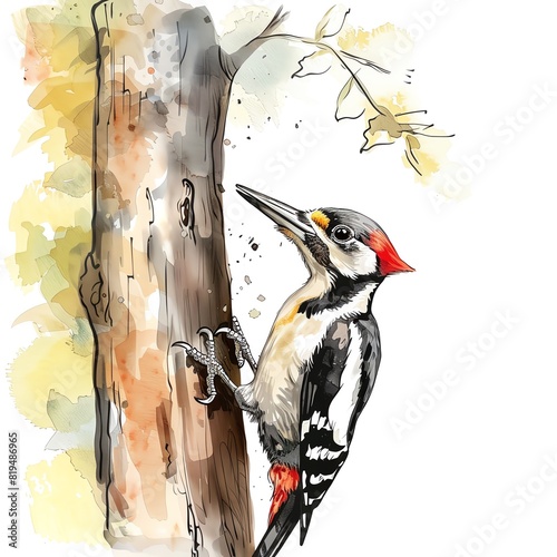 A woodpecker is a small to medium-sized bird that is found in many parts of the world. Woodpeckers are known for their ability to peck holes in trees in search of insects.