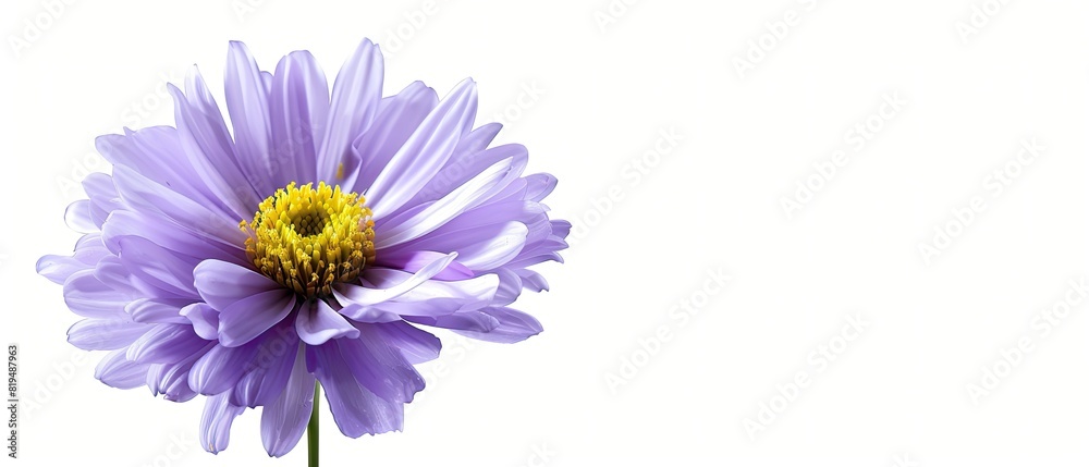 Fototapeta premium Aster flower with clean copyspace, isolated on white background