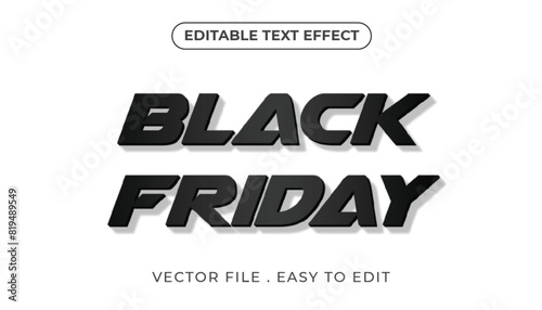 black friday typography Editable text effect 3d Traditional Cartoon template style premium vector