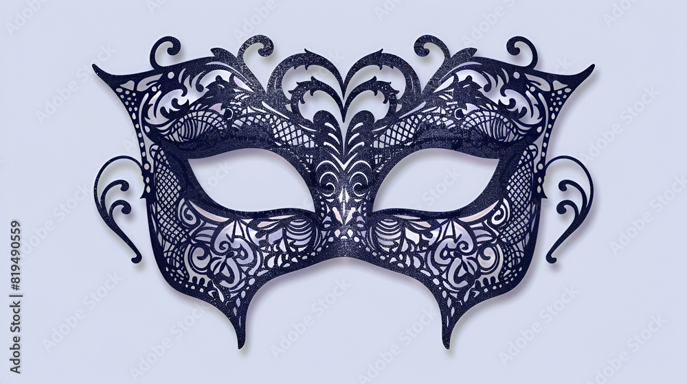 Beautiful lace mask Mardi Gras mask icon Vector, generative Ai