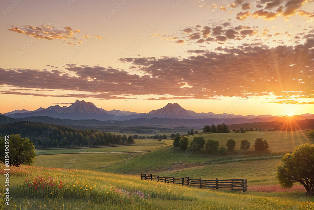 Obraz premium sunset in the mountains