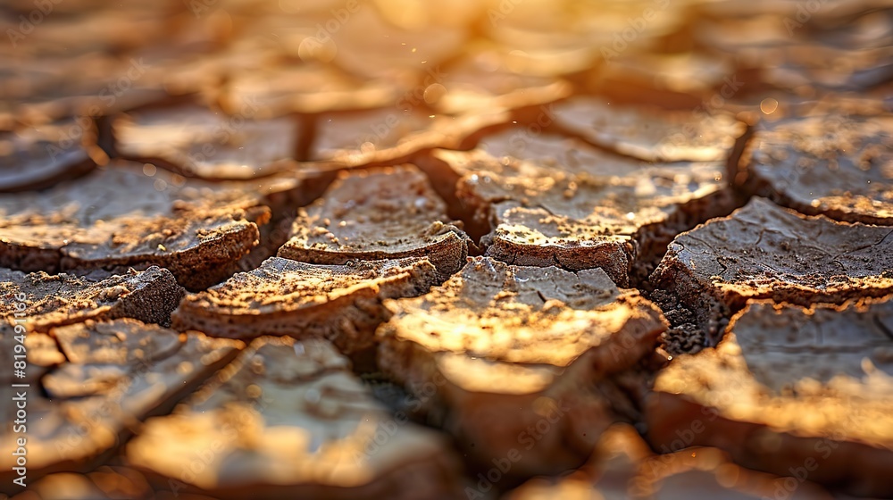 A cracked and parched earth, representing the impact of drought and desertification on vulnerable communities and ecosystems..stock photo A cracked and parched earth, representing the impact of drought and desertification on vulnerable communities and ecosystems..stock photo