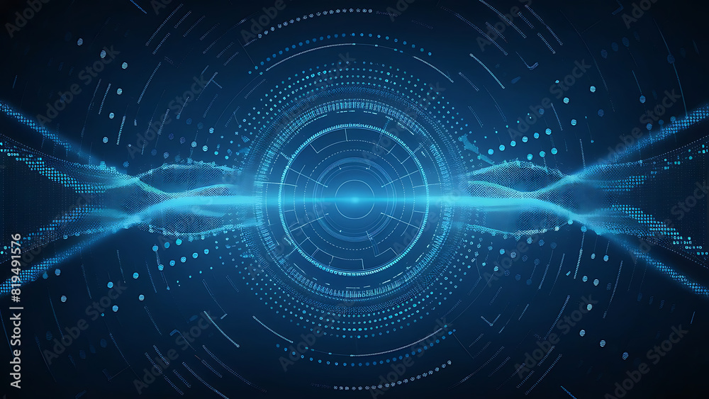 Obraz premium Structured database. Abstract digital wave particle. Digital music background. Sound vibrations. Futuristic dotted wave. Big data analytics. 3D illustration of nano particles in cyberspace