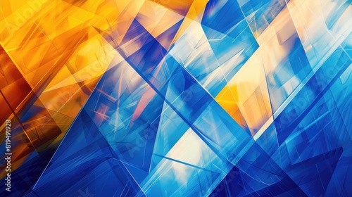 Futurism Abstract as a Blue Yellow Technology Background