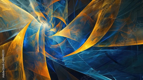Futurism Abstract as a Blue Yellow Technology Background