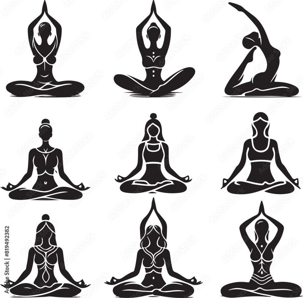 Yoga Pose bundle Vector