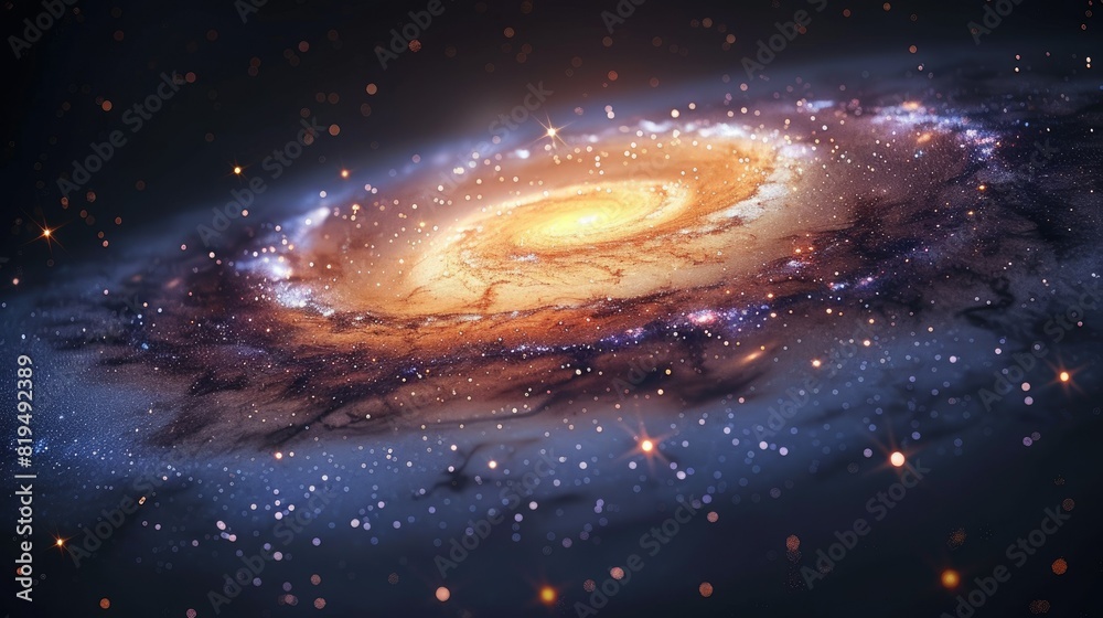Celestial galaxy background with shining stars Celestial galaxy background with shining stars
