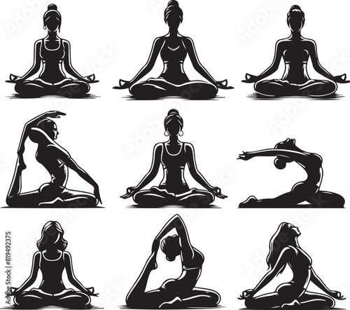 Yoga Pose bundle Vector