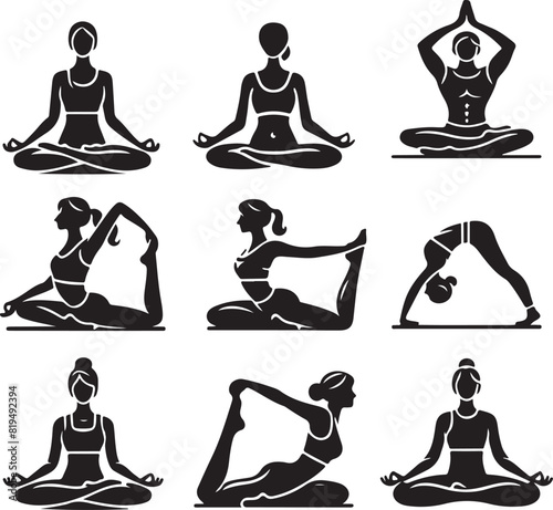 Yoga Pose bundle Vector