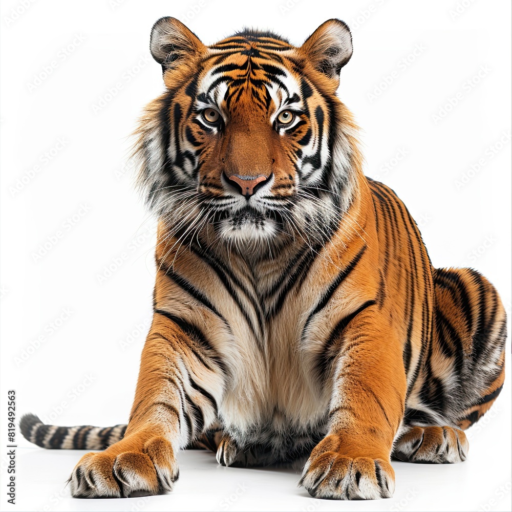 Tiger full body white background