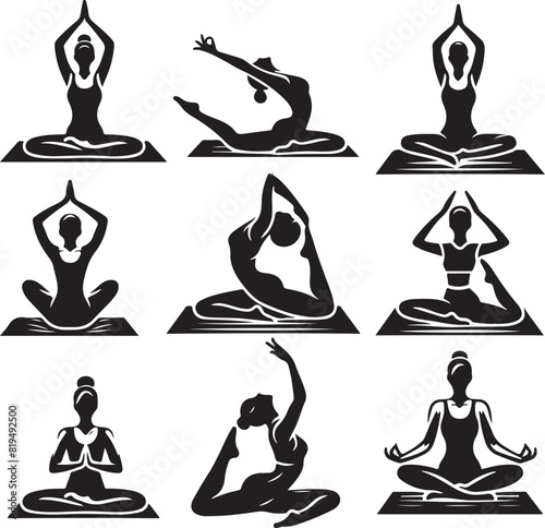 Yoga Pose bundle Vector