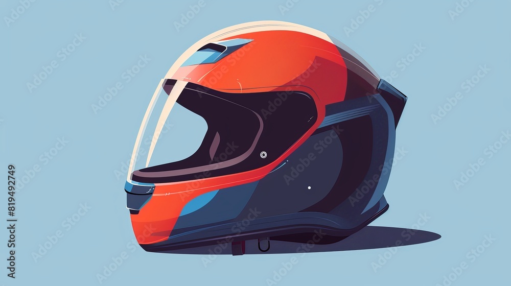 Protective helmet packaging flat design front view marketing theme animation Complementary Color Scheme Protective helmet packaging flat design front view marketing theme animation Complementary Color Scheme