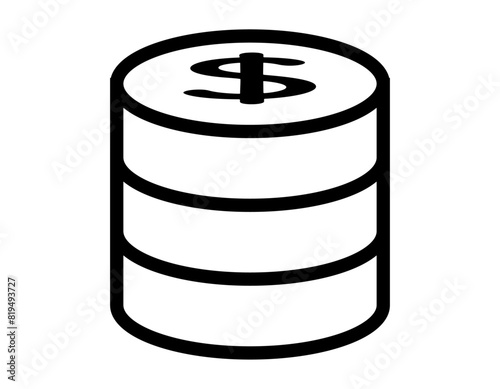 コイン　積み重なった　アイコン　ドル