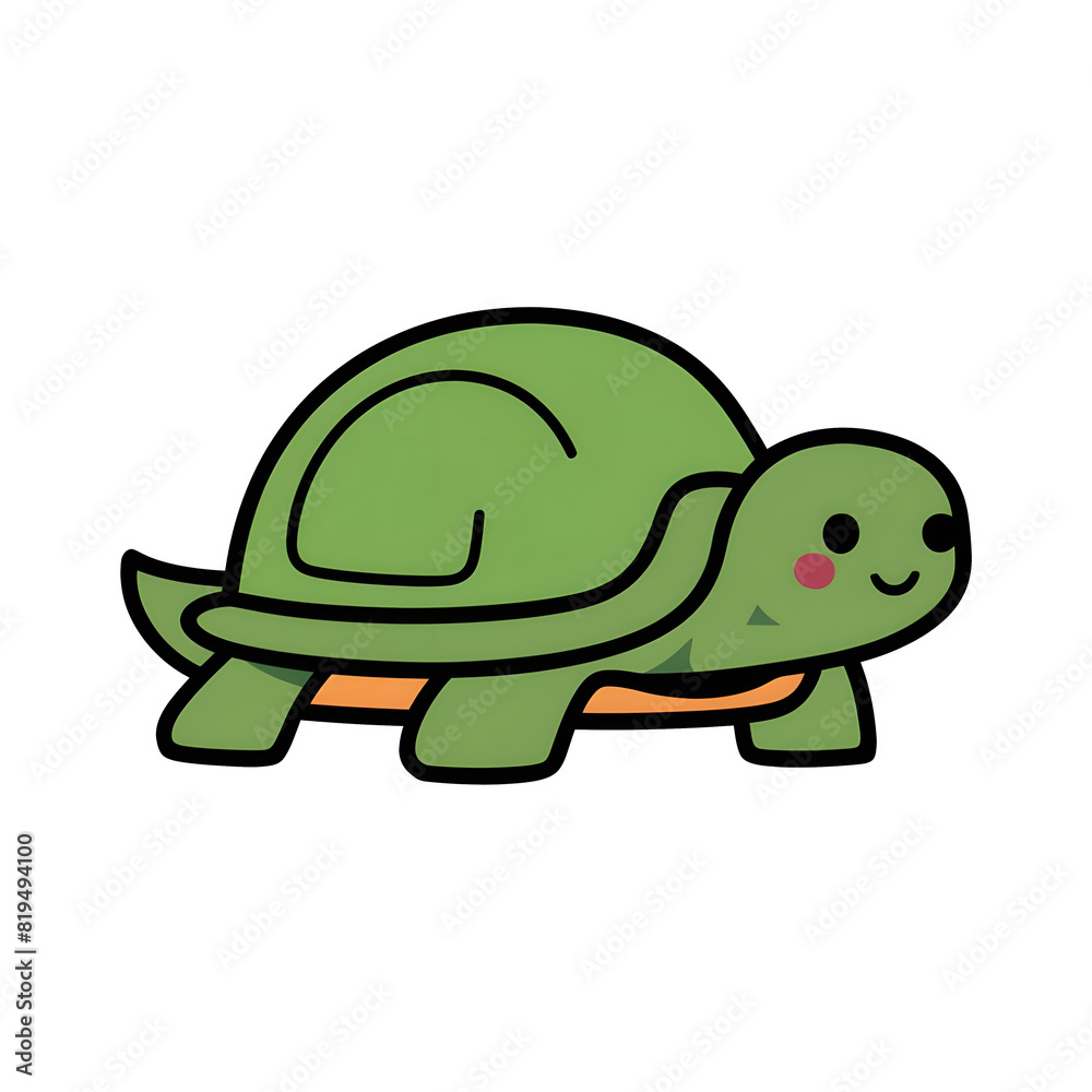 A sleek and minimalist illustration of a charming turtle with a vibrant green shell A sleek and minimalist illustration of a charming turtle with a vibrant green shell