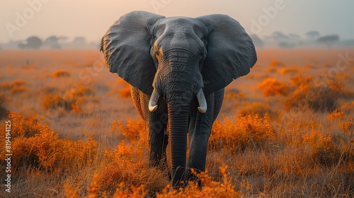 A close-up photo of a majestic elephant roaming the African savanna, symbolizing the importance of conservation efforts to protect endangered species and their habitats..stock photo