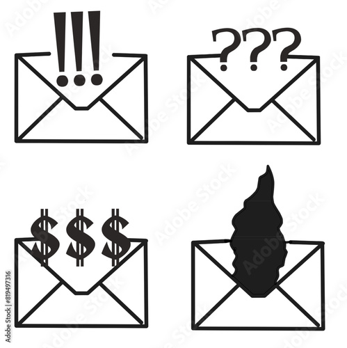 Icon set Letter