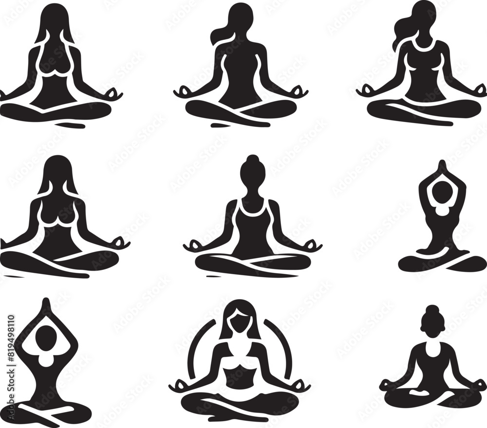 Yoga Pose bundle Vector Yoga Pose bundle Vector