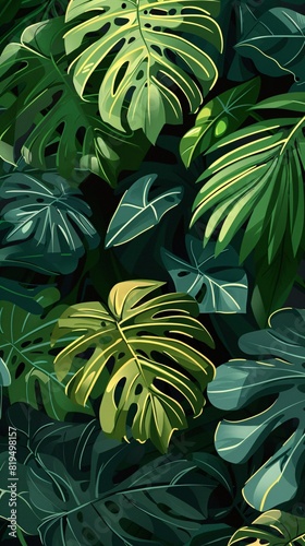 monstera plant background illustration