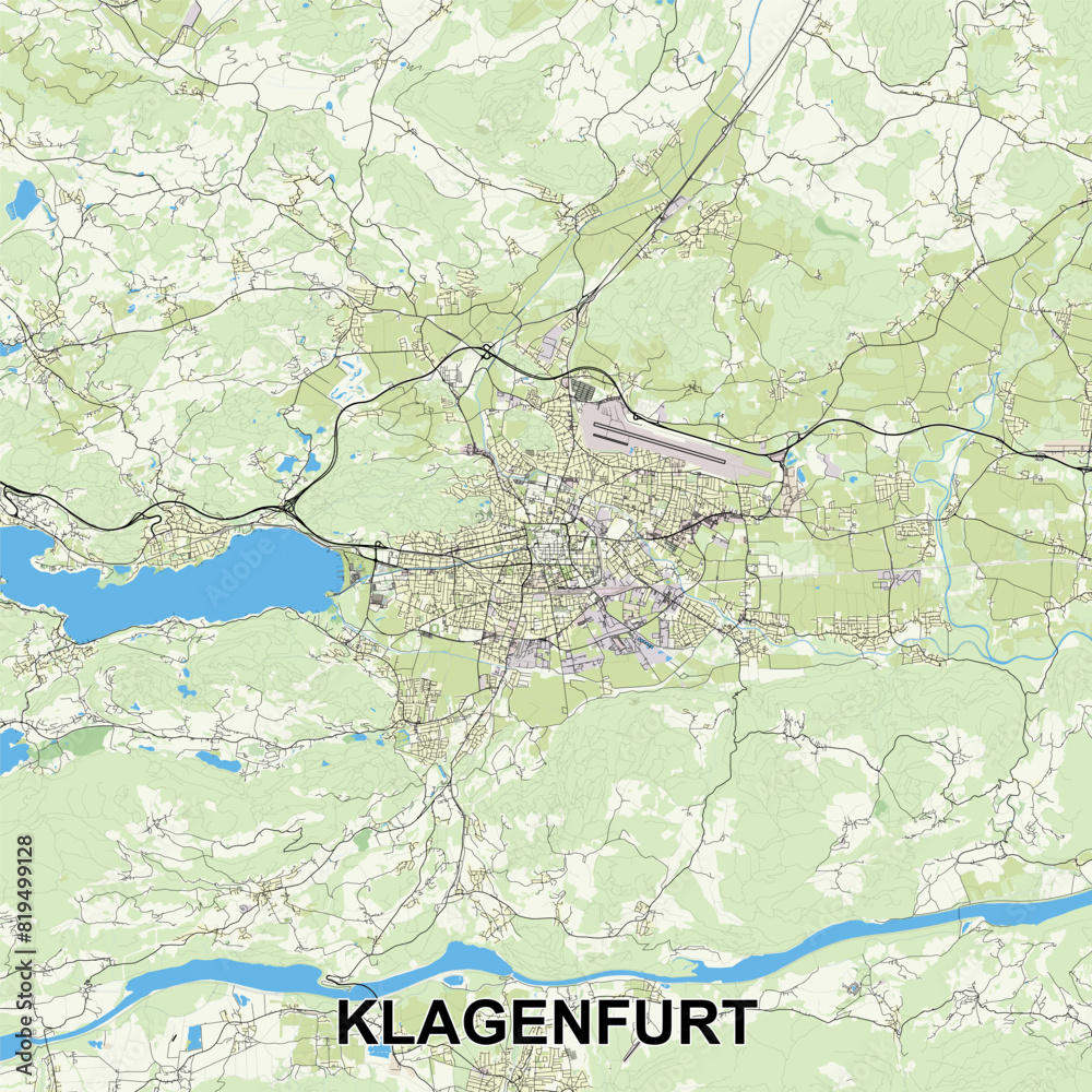 Klagenfurt, Austria map poster art Klagenfurt, Austria map poster art