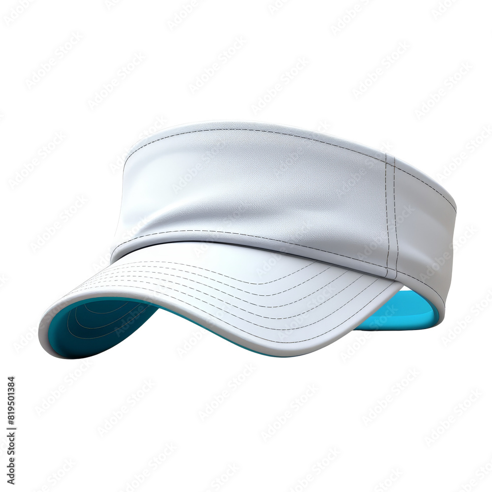 White visor with blue underbrim White visor with blue underbrim