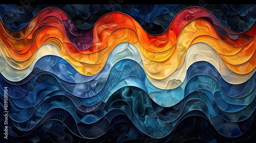 wave pattern gaudi style abstract vector 