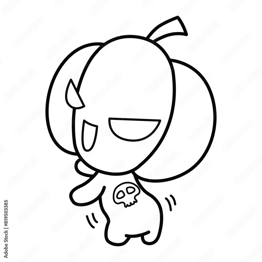 Pumpkin. halloween pumpkin monster. Holidays cartoon character design of coloring books. illustration, Vector Pumpkin. halloween pumpkin monster. Holidays cartoon character design of coloring books. illustration, Vector
