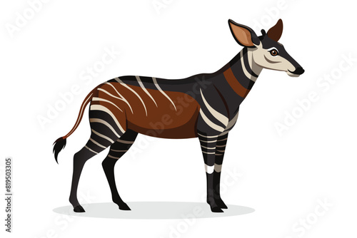 Okapi animal flat vector illustration on white background