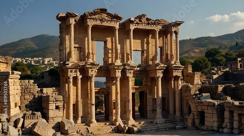 Located in Izmir, Turkey, the Ancient City of Ephesus is one of the most visited ancient settlements in Turkey and the world.generative.ai  photo