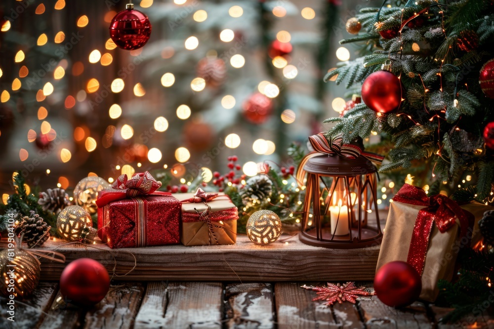 christmas tree with gifts and decorations christmas tree with gifts and decorations