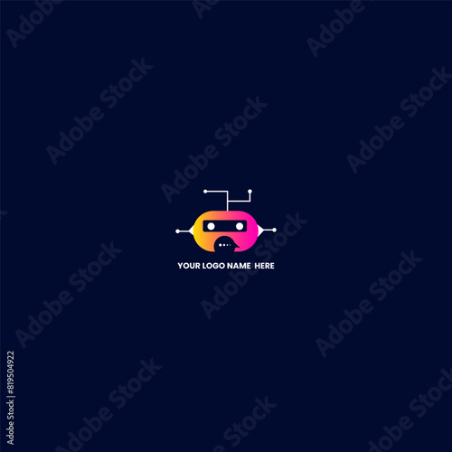 Modern Robotic technology startup tech crypto cybersecurity web app logo
 photo