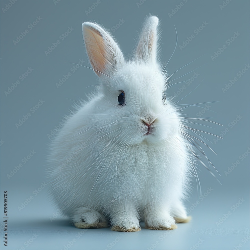 White background  white rabbit