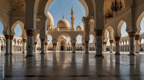 Sharjah Mosque Largest Mosque in United Arab Emirates Place to visit in Sharjah, Amazing architecture mosque in the world, Dubai travel and tourist spot.generative.ai  photo