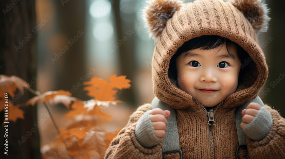 generated illustration of portrait of a cute little girl wearing hoodie on the park generated illustration of portrait of a cute little girl wearing hoodie on the park
