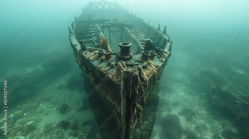 The skeletal structure of a ship, providing a habitat for marine ...