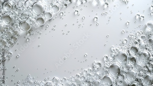 transparent bubbles shapes spreaded all over white background