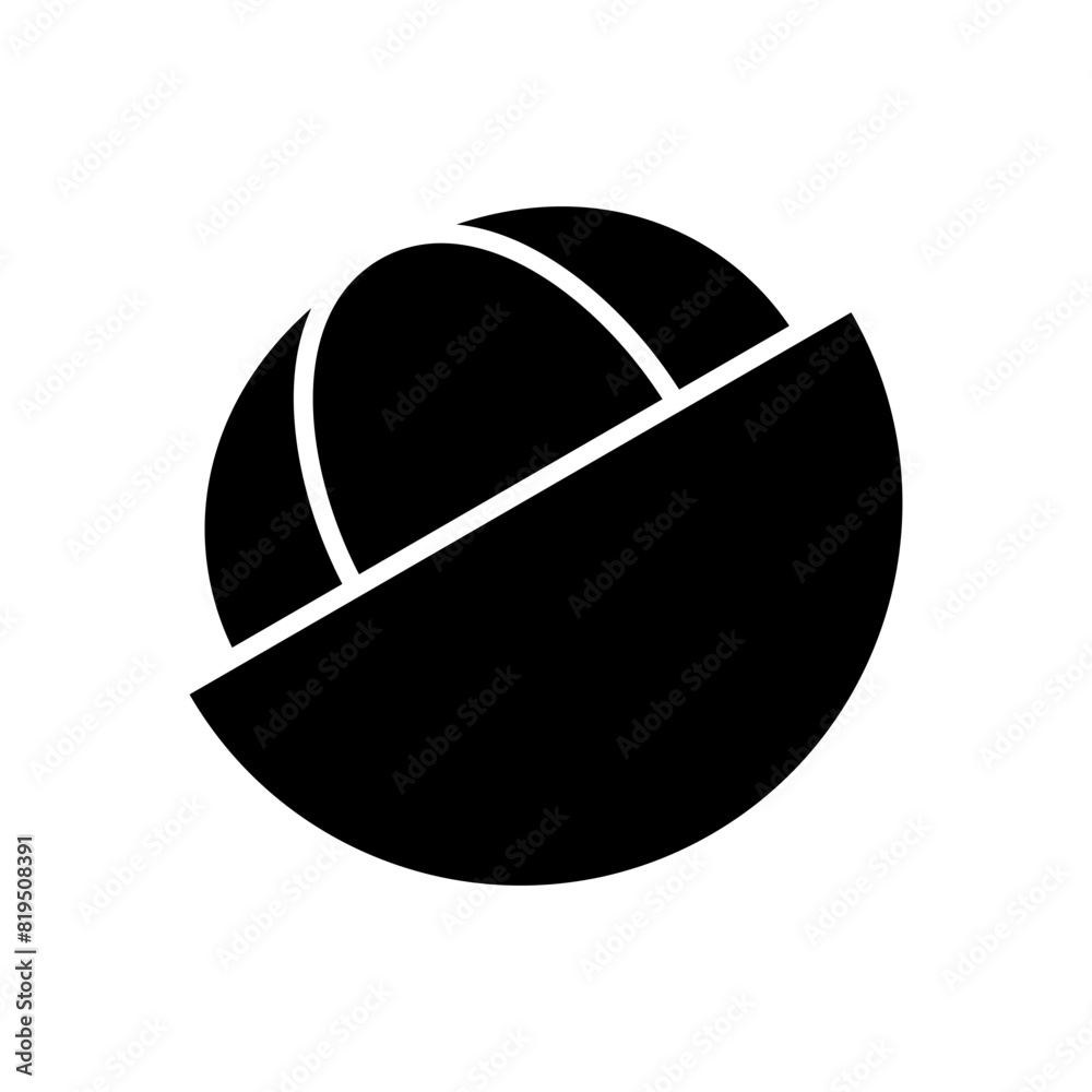 Naklejka premium mangosteen fruit solid icon vector design template
