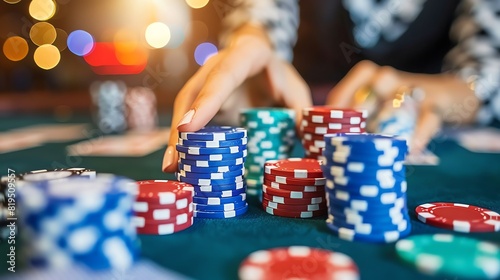 A person with a winning hand in blackjack