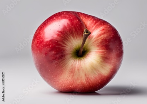 A red apple isolated on a white background, featuring a clipping path and full depth of field. photo