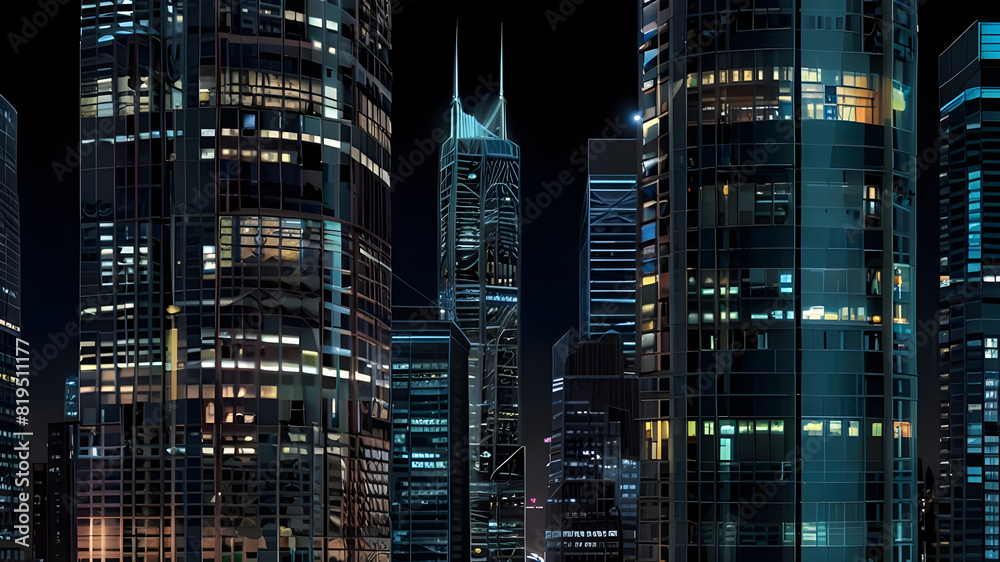 Glossy and artistic neon light effect urban landscapes of modern towering cities and Skyscrapers or Artistic textures and futuristic townscapes ai generative Glossy and artistic neon light effect urban landscapes of modern towering cities and Skyscrapers or Artistic textures and futuristic townscapes ai generative