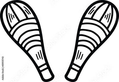 Rumba shakers Hand drawn in line style