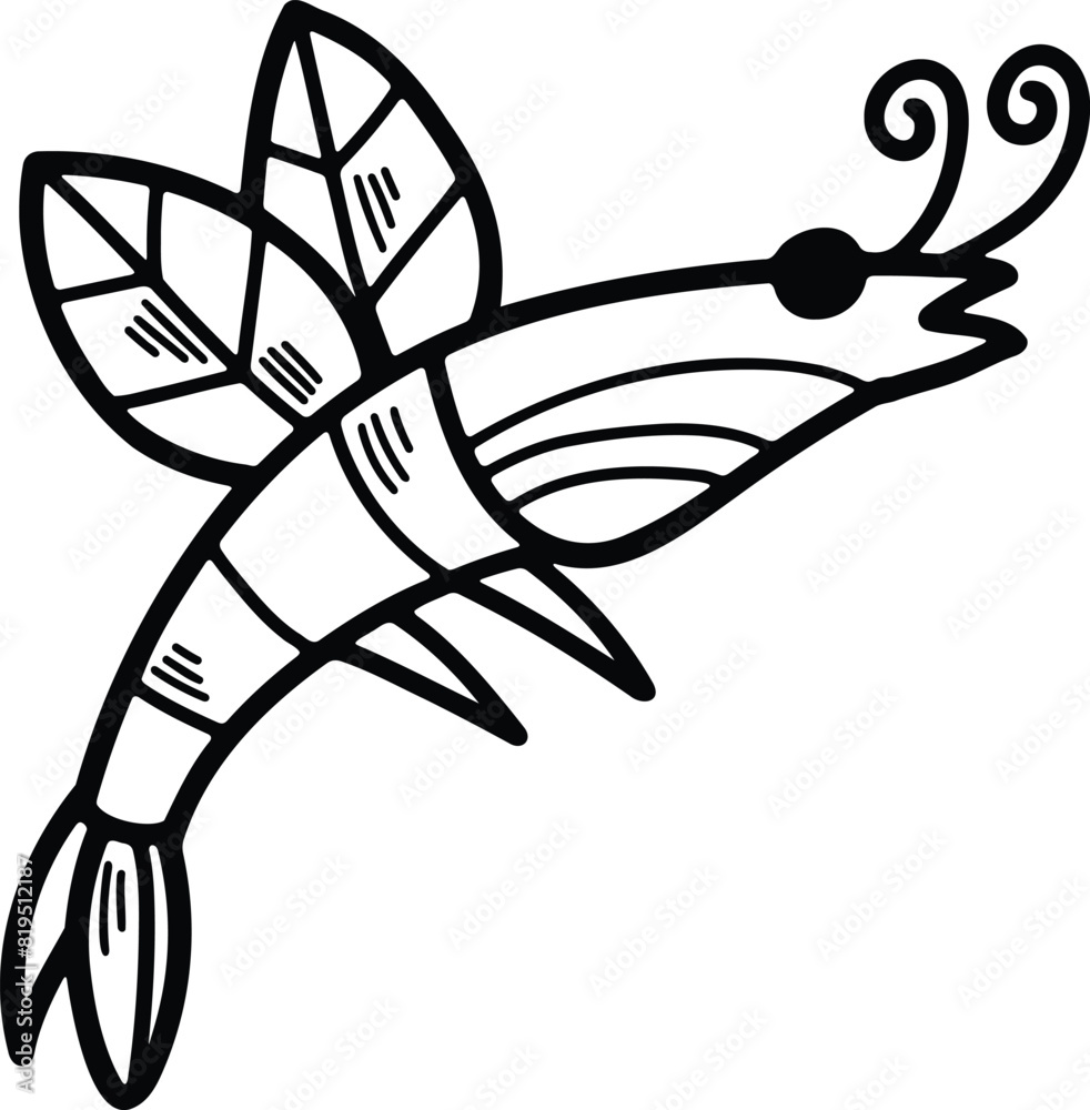 Delicious boiled shrimp Hand drawn in line style Delicious boiled shrimp Hand drawn in line style