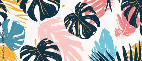 Summer tropical summer leaves and foliage background design