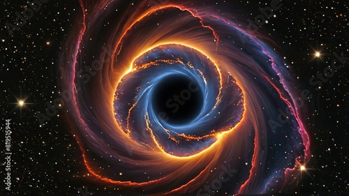 A Swirling Nebula Drawn into the Gravitational Pull of a Massive Black Hole