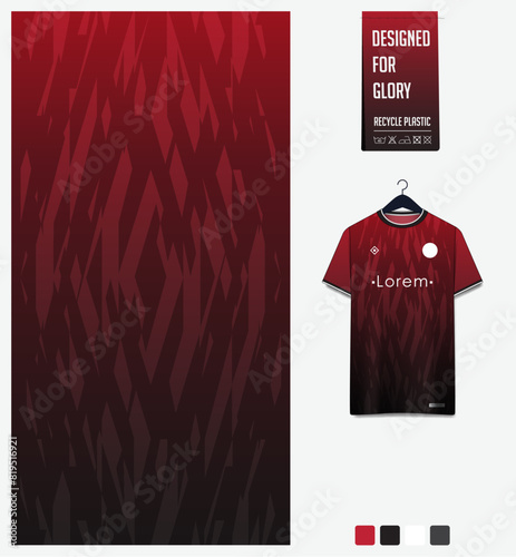 soccer jersey fabric textile pattern design for. Football kit, sport t-shirt mockup for football club. Uniform front view. Geometric pattern for sport background. Diagonal pattern.