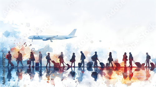 World Refugee Day, 20 June, International immigration concept background, watercolor Flat style vector illustration concept of migrant awareness campaign for banner and poster, Generative Ai photo