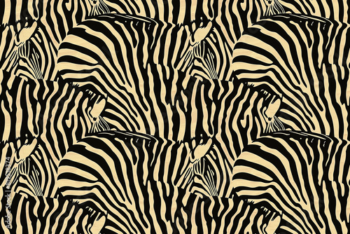 Bold zebra pattern with black and beige stripes creating a seamless and striking decorative tile.
