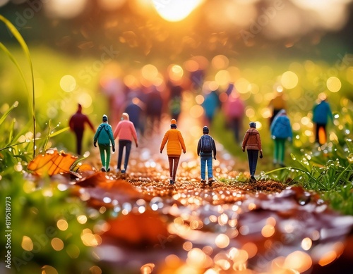 crowd model in forest photo